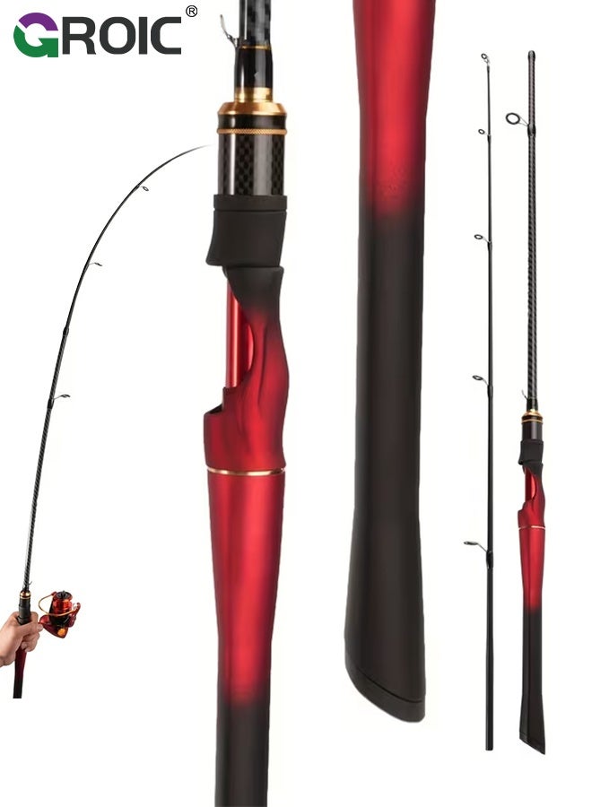 GROIC Fishing Rod, 2.1m Medium Power Fast Action Lure Rod, All-Water Versatile Fishing Pole for Beginners and Anglers, Freshwater Saltwater Compatible,Durably Sensitive, High Carbon Fiber Spinning Fishing Rod - Image 1